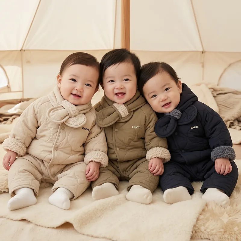 바냐 누빔 우주복 머플러 세트